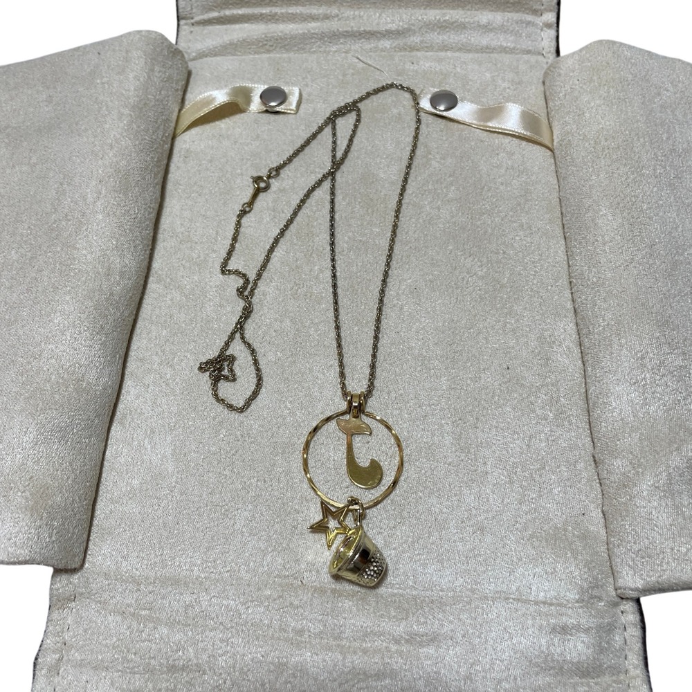 Avon Charm Necklace 23.5 inches long Gold Tone